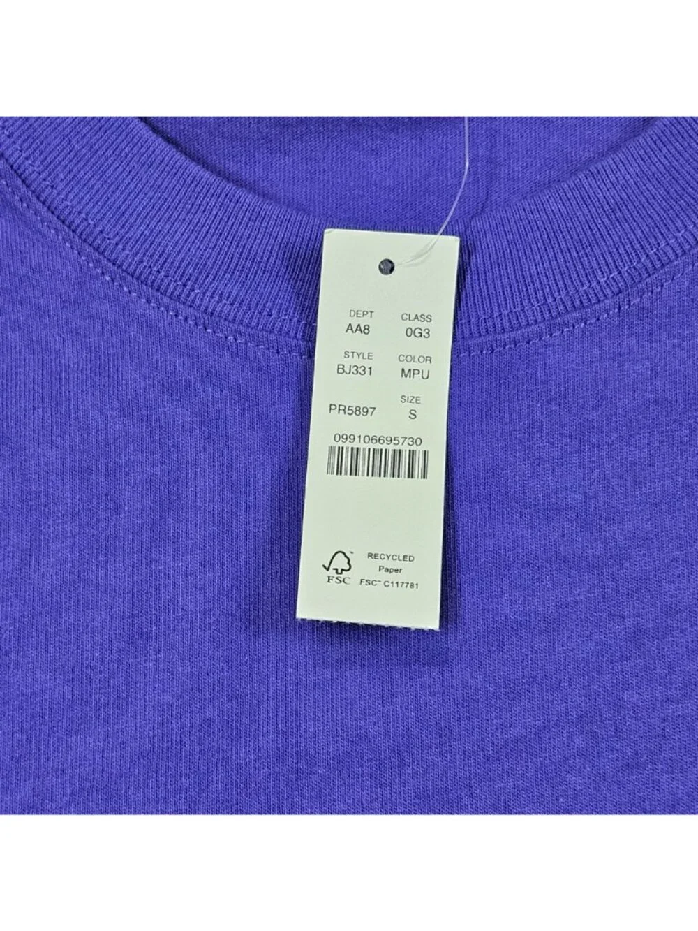 J Crew Shirt Mens S Purple Relaxed Cotton Pocket Tee BJ331 Oarsman Tag NEW